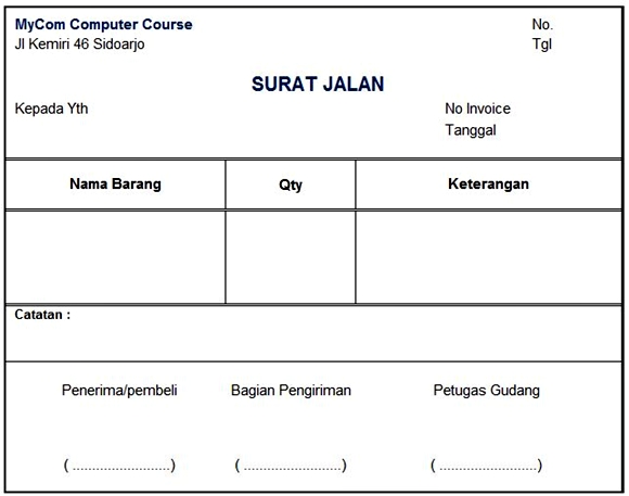 Created For Just One Purpose Contoh Surat Jalan Barang